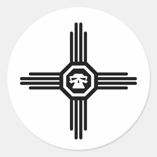 zia skull 1 classic round sticker (Front)