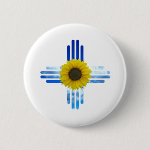 Zia Sky and Sunflower 6 Cm Round Badge
