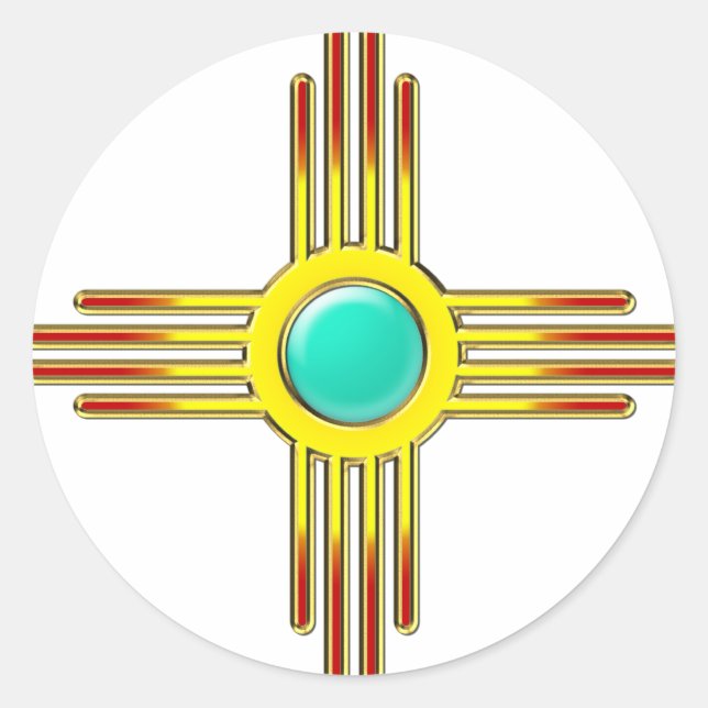Zia Sonne - Zia Pueblo - Kraft Classic Round Sticker (Front)