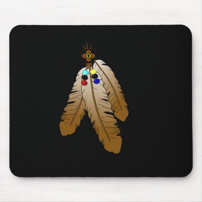 Zia Sun and Feathers Mouse Mat (Front)