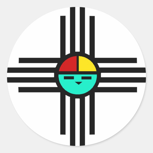 Zia Sun God Classic Round Sticker (Front)