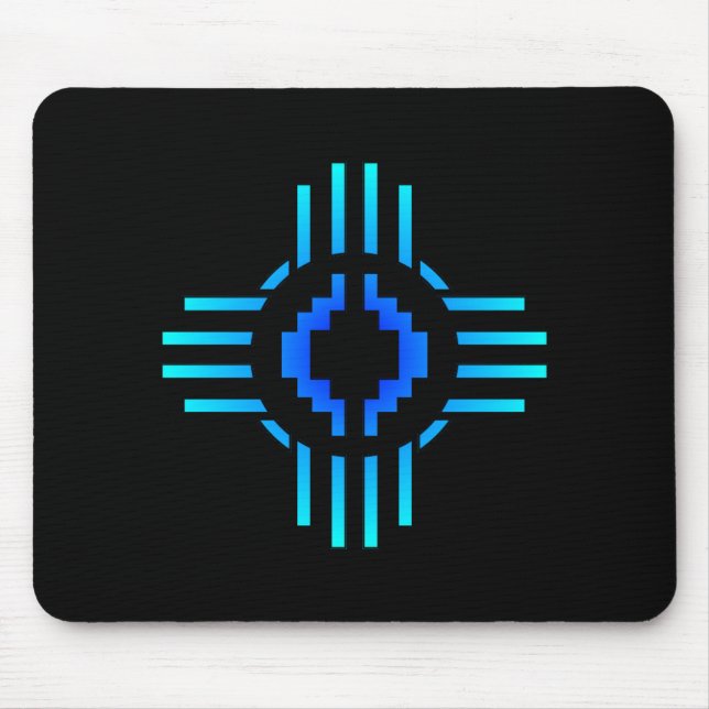 Zia Sun Sign Blue Mouse Mat (Front)