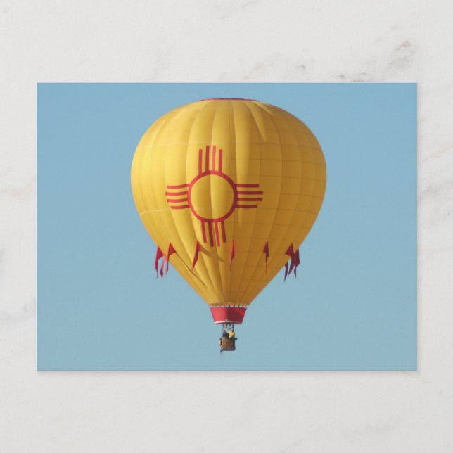Zia Sun Symbol Hot Air Balloon Postcard (Front)