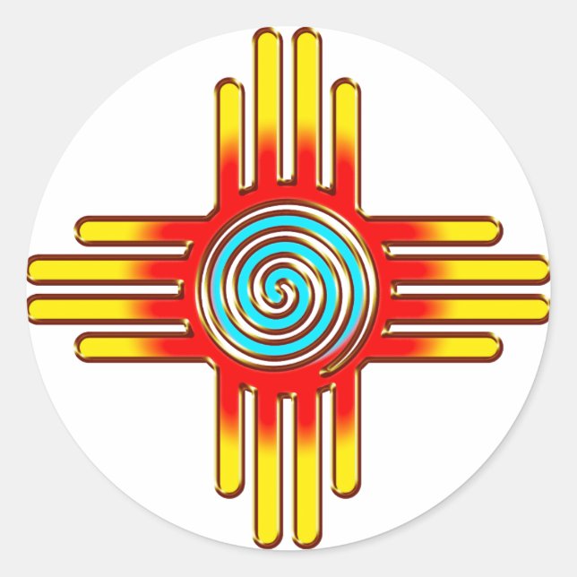 Zia Sun - Zia Pueblo - New Mexico Classic Round Sticker (Front)