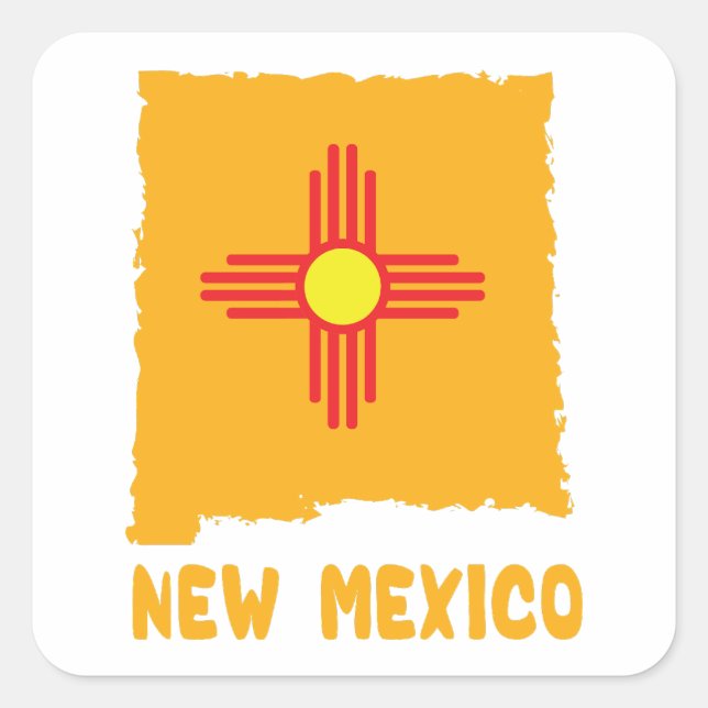 zia symbol | new mexico zia symbol square sticker (Front)