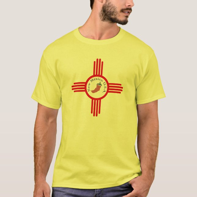 Zia Symbol with Chilli Pepper T-Shirt (Front)