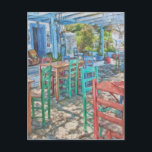 Zia Village, Kos Island, Greece Postcard<br><div class="desc">Tartography by Shawna Mac</div>