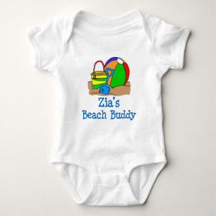 Zia's Beach Buddy Cute Design Baby Bodysuit