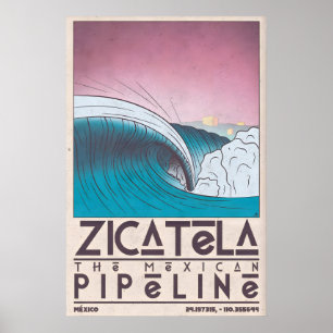 Zicatela Beach Wall Art Coastal Surf Print