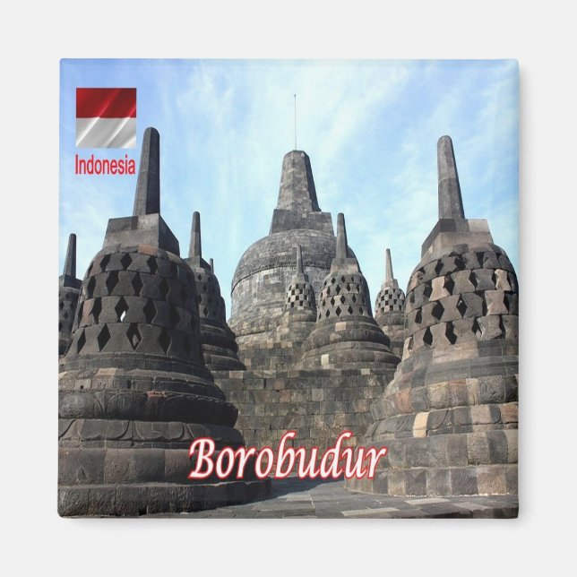zID024 BOROBUDUR, Indonesia, Asia, Fridge Magnet (Front)