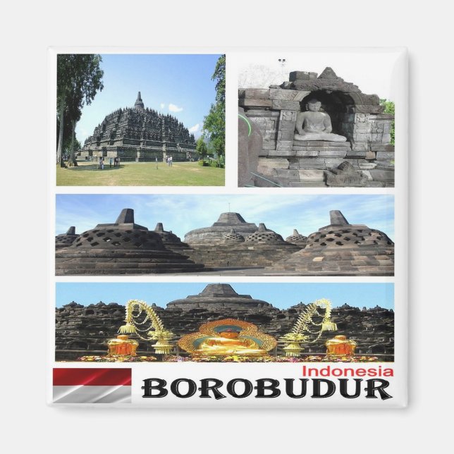 zID026 BOROBUDUR,  Indonesia, Asia, Fridge Magnet (Front)