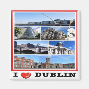 zIE009 DUBLIN I Love, Mosaic Ireland, Fridge Magnet