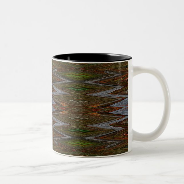 Zig Zag Abstract Two-Tone Coffee Mug (Right)