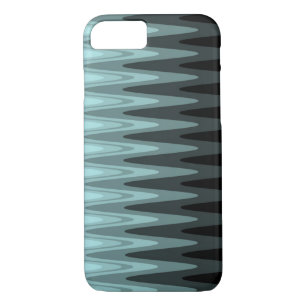 Zig Zag Black Teal Grey Pattern iPhone 8/7 Case