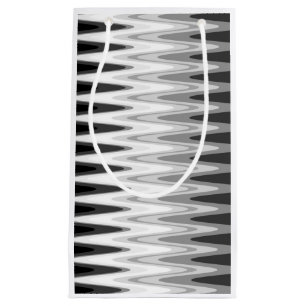 Zig Zag Black White Grey Pattern Small Gift Bag