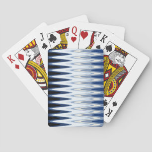 Zig Zag Blue White Grey Beige Pattern Playing Cards