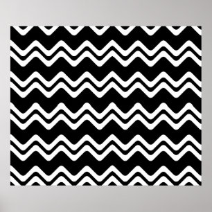 Zig Zag Dual Colored Line Pattern Poster