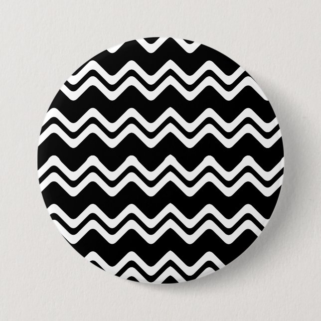 Zig Zag Dual Coloured Line Pattern 7.5 Cm Round Badge (Front)