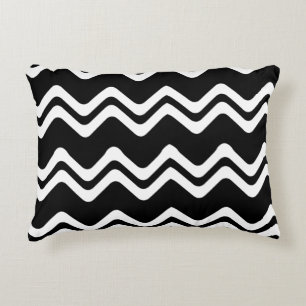 Zig Zag Dual Coloured Line Pattern Decorative Cushion