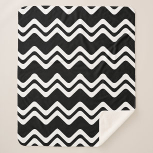 Zig Zag Dual Coloured Line Pattern Sherpa Blanket