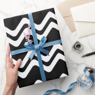 Zig Zag Dual Coloured Line Pattern Wrapping Paper