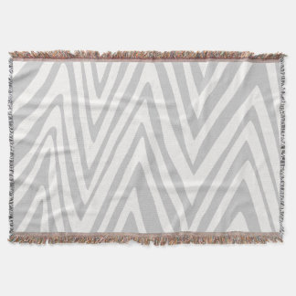 Zig Zag Grey and White Pattern Throw Blanket