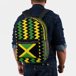 Zig Zag Jamican Flag Design Printed Backpack