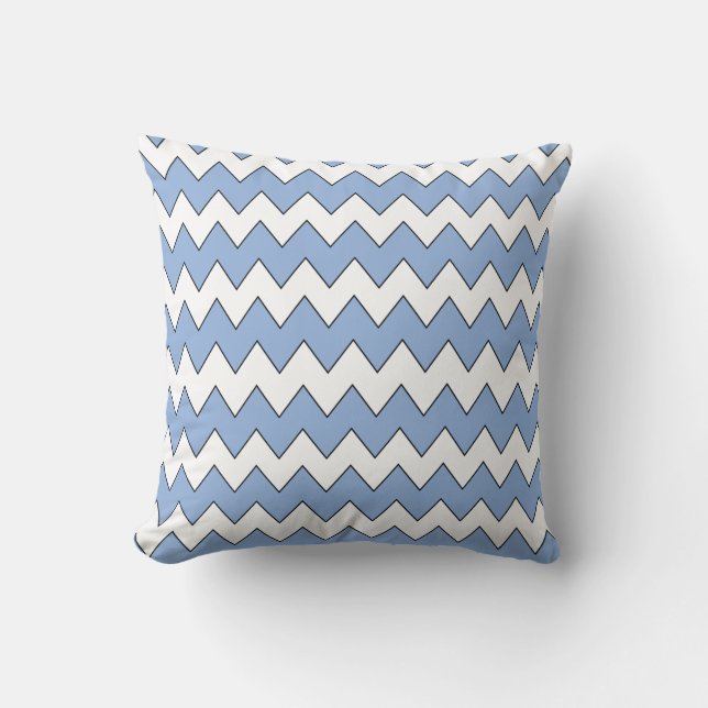 Zig Zag Light Blue Pillow (Front)