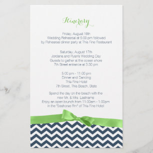 Zig Zag Lime and Blue Itinerary