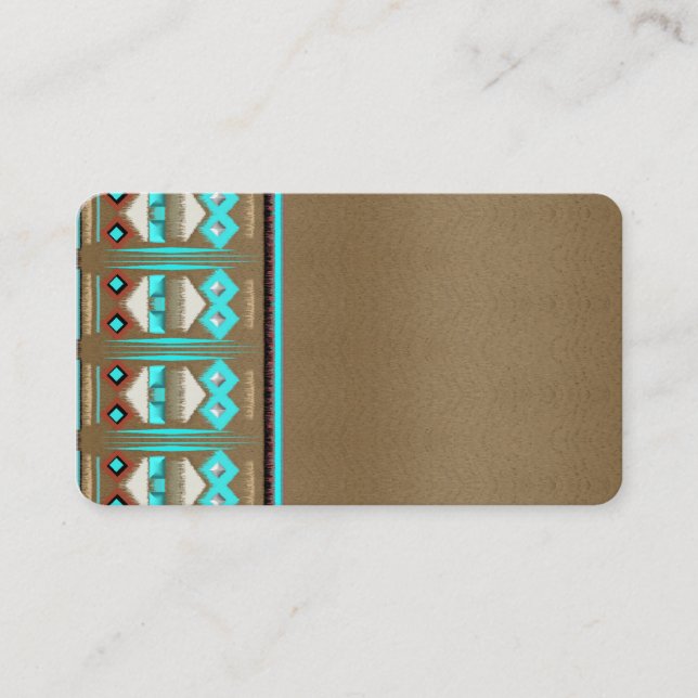 Zig Zag Native Style Rustic Business Cards (Front)
