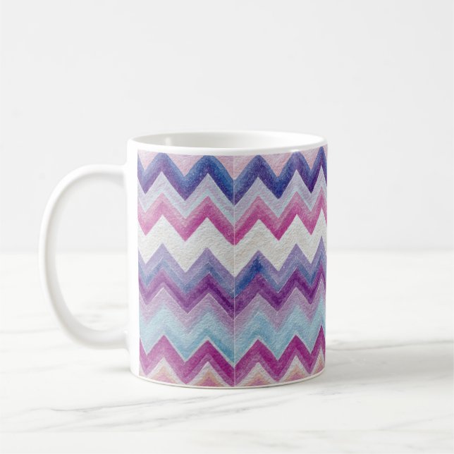 Zig Zag Pastel Multicolors Coffee Mug (Left)