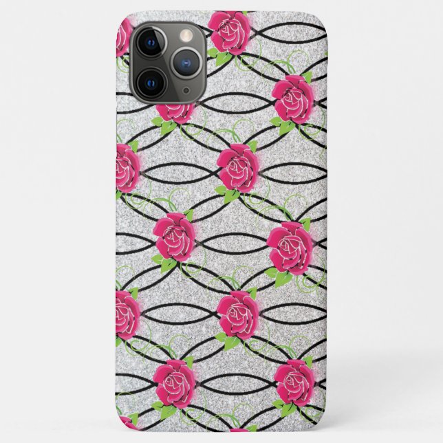 Zig Zag Pattern, flower Case-Mate iPhone Case (Back)