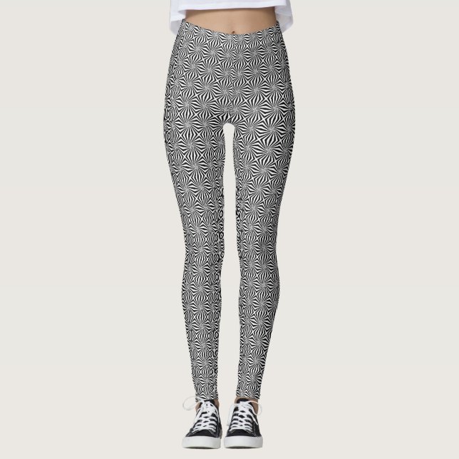 Zig Zag Pattern on White Leggings (Front)