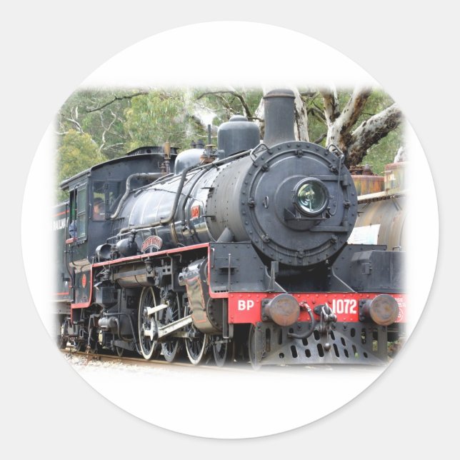 Zig Zag Railway Steam Locomotive 9J54D-01 Classic Round Sticker (Front)