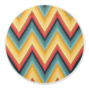 Zig Zag Striped Background 2 Ceramic Knob