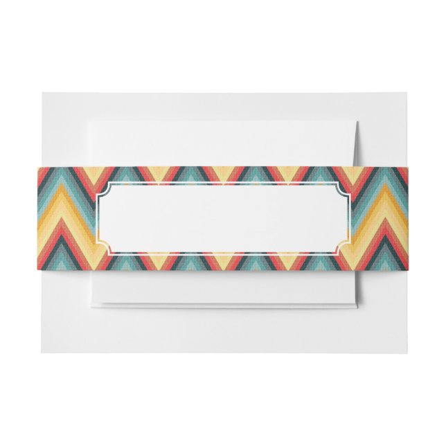 Zig Zag Striped Background 2 Invitation Belly Band (Front Example)