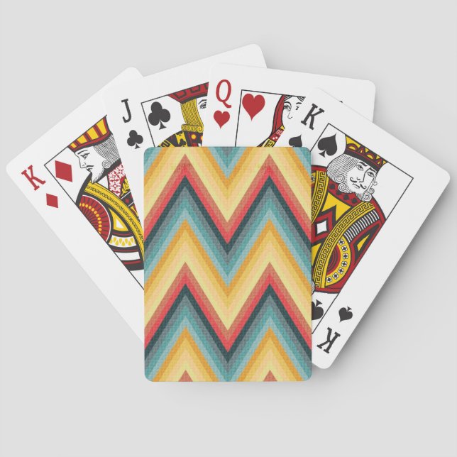 Zig Zag Striped Background 2 Playing Cards (Back)