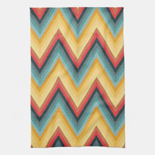 Zig Zag Striped Background 2 Tea Towel