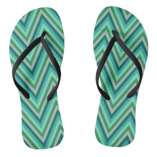 Zig Zag Striped Background Flip Flops