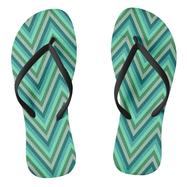 Zig Zag Striped Background Flip Flops (Footbed)