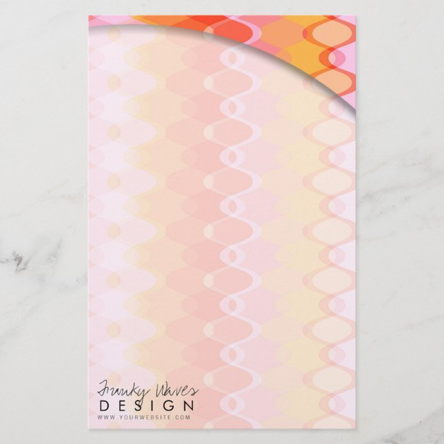 Zig Zag Waves Pattern Colourful Mod Art Geo Design Stationery (Front)