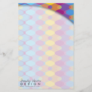 Zig Zag Waves Pattern Colourful Mod Art Geo Design Stationery