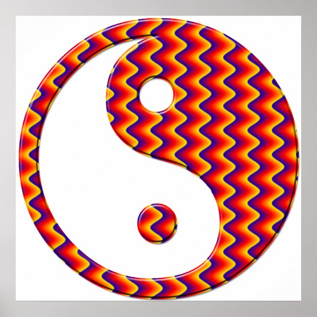Zig Zag Yin Yang Symbol Poster (Front)