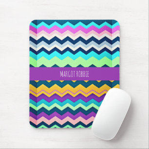 Zig-zagging pastel Rainbow Pattern Mouse Mat