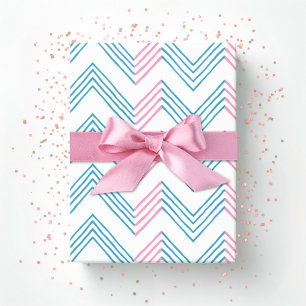 Ziggy Chevron in Pink and Aqua Wrapping Paper