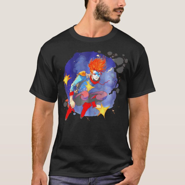 Ziggy Floats In Stardust Music Inspired Spaceman T-Shirt (Front)