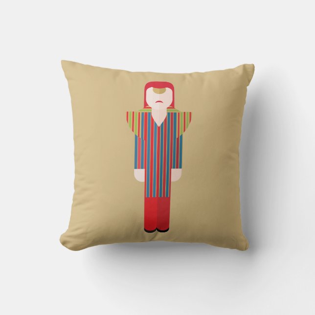 Ziggy – Retro Glam Rock Throw Pillow (Front)