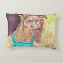 "Ziggy The Dog in Overalls" Watercolor