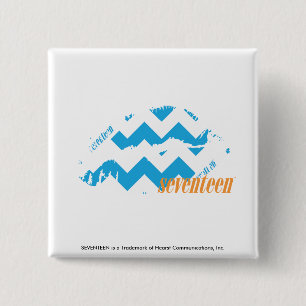 ZigZag Aqua 15 Cm Square Badge