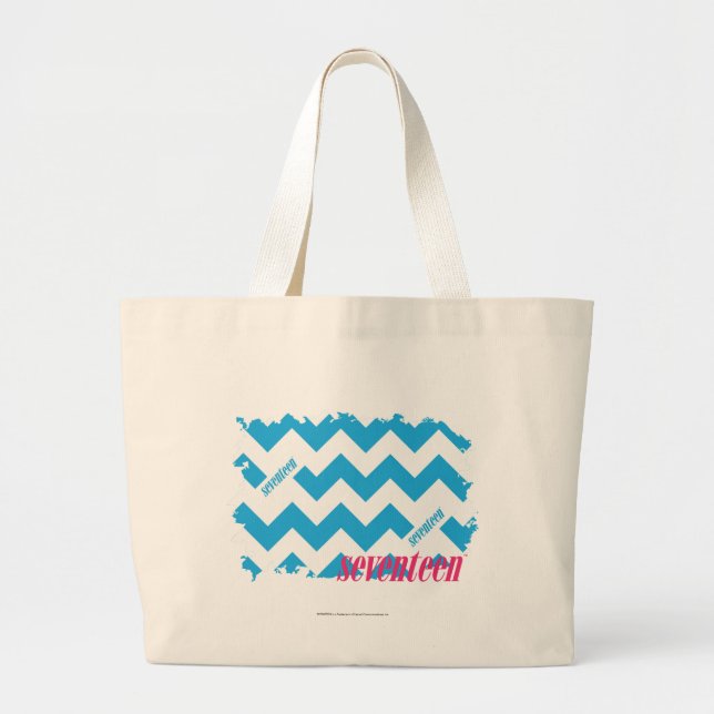 ZigZag Aqua 3 Large Tote Bag (Front)